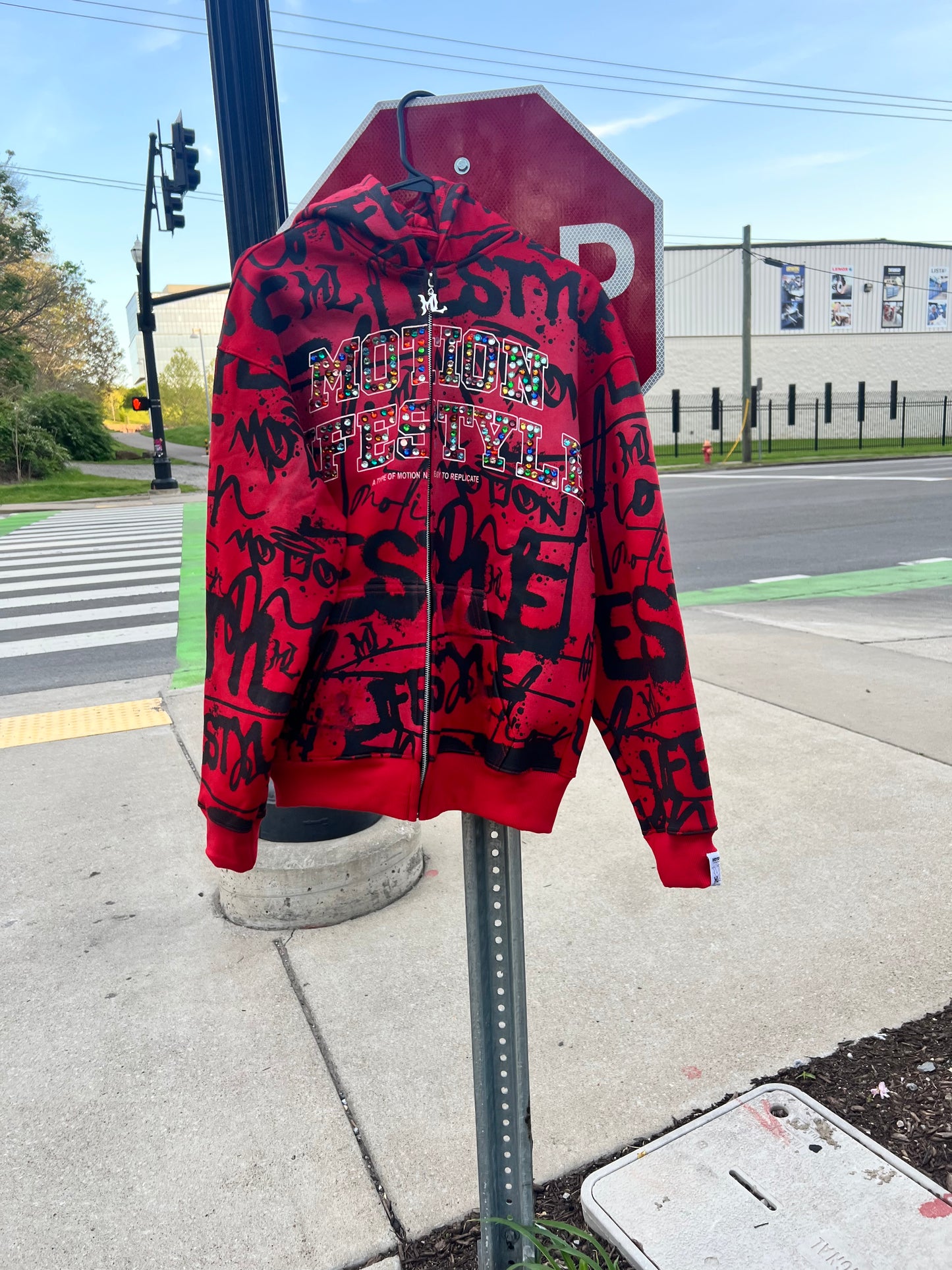 Red "GRAILED GRAFFITI" Zip-Up