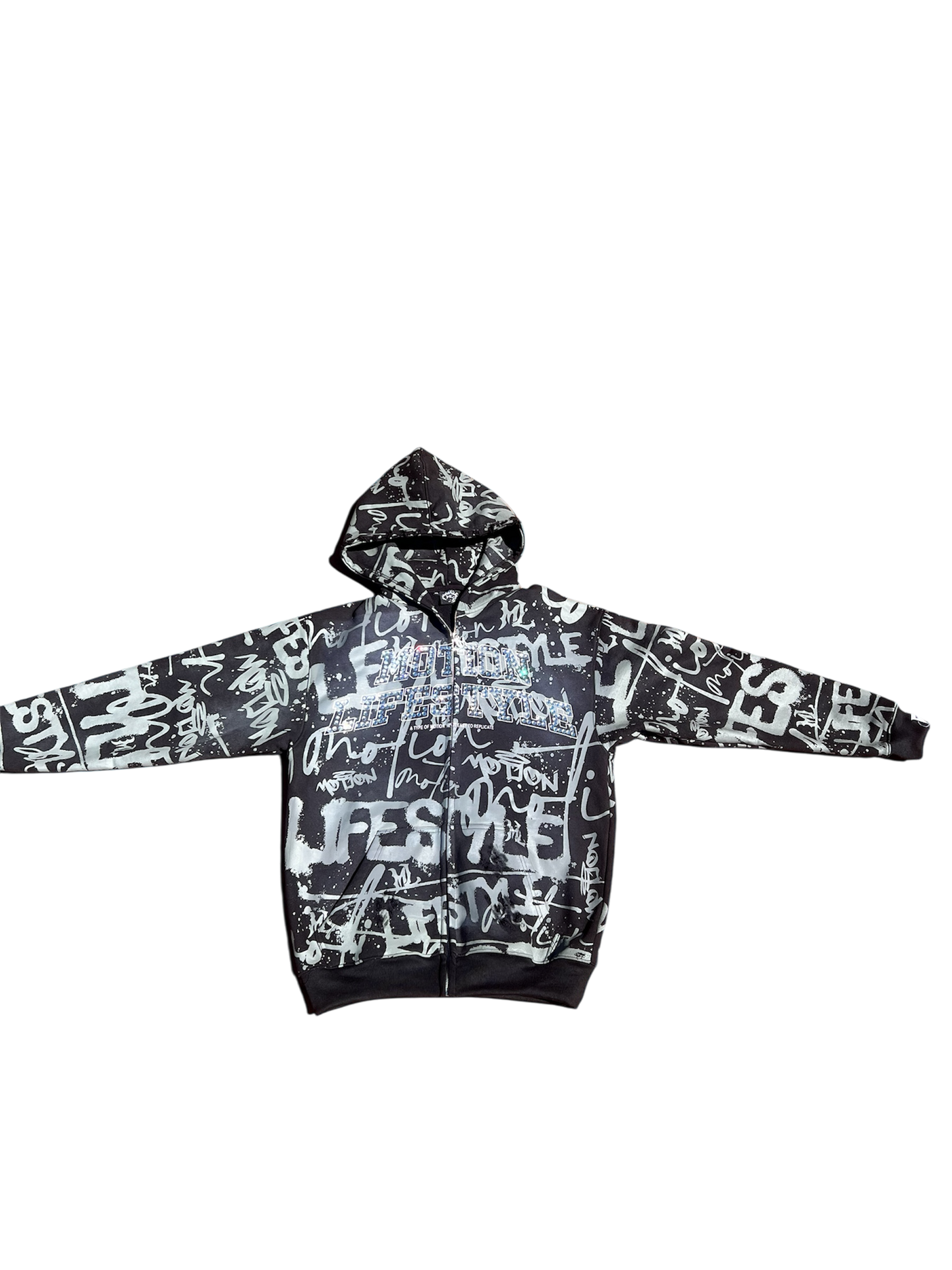 Black "GRAILED GRAFFITI" Zip-Up