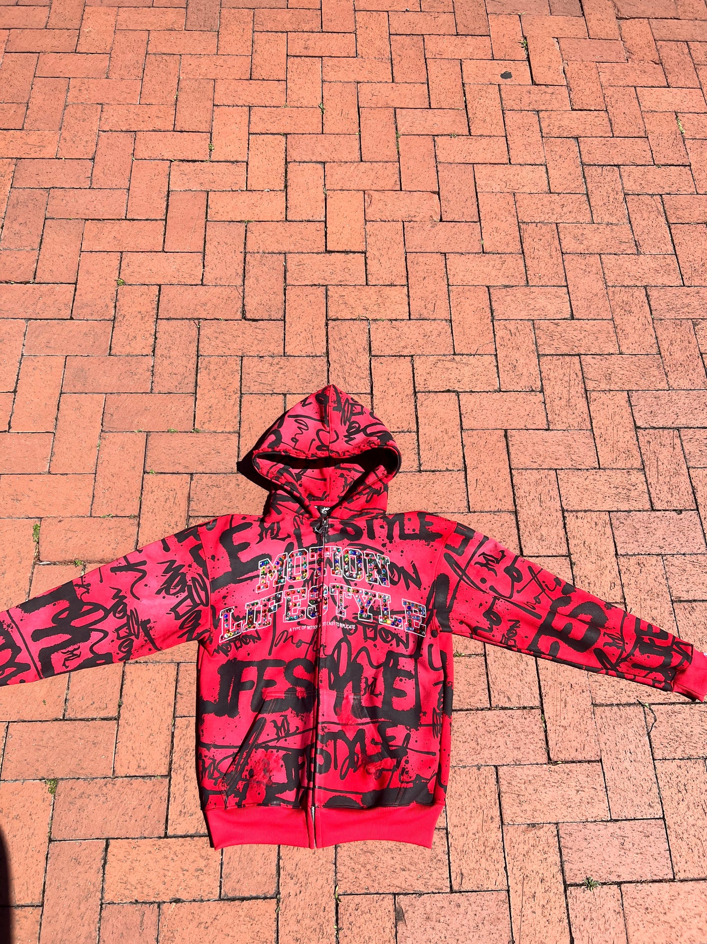 Red "GRAILED GRAFFITI" Zip-Up