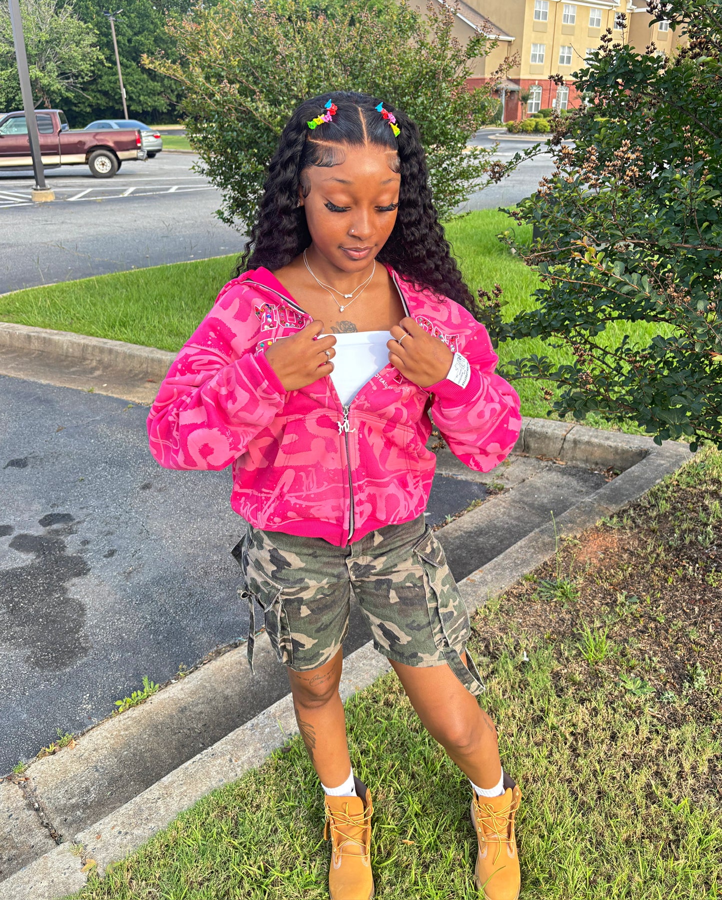 Pink "GRAILED GRAFFITI" Zip-Up