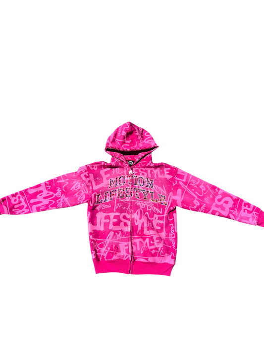 Pink "GRAILED GRAFFITI" Zip-Up