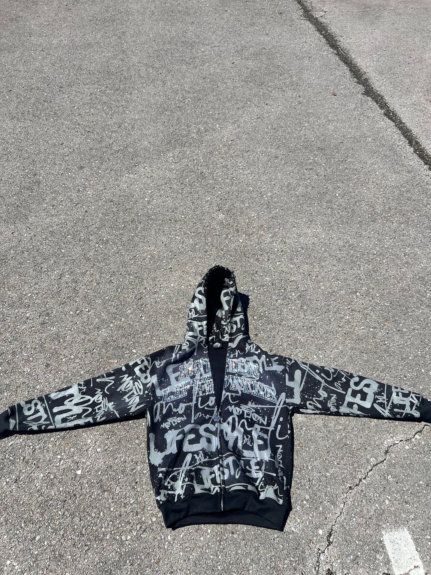 Black "GRAILED GRAFFITI" Zip-Up