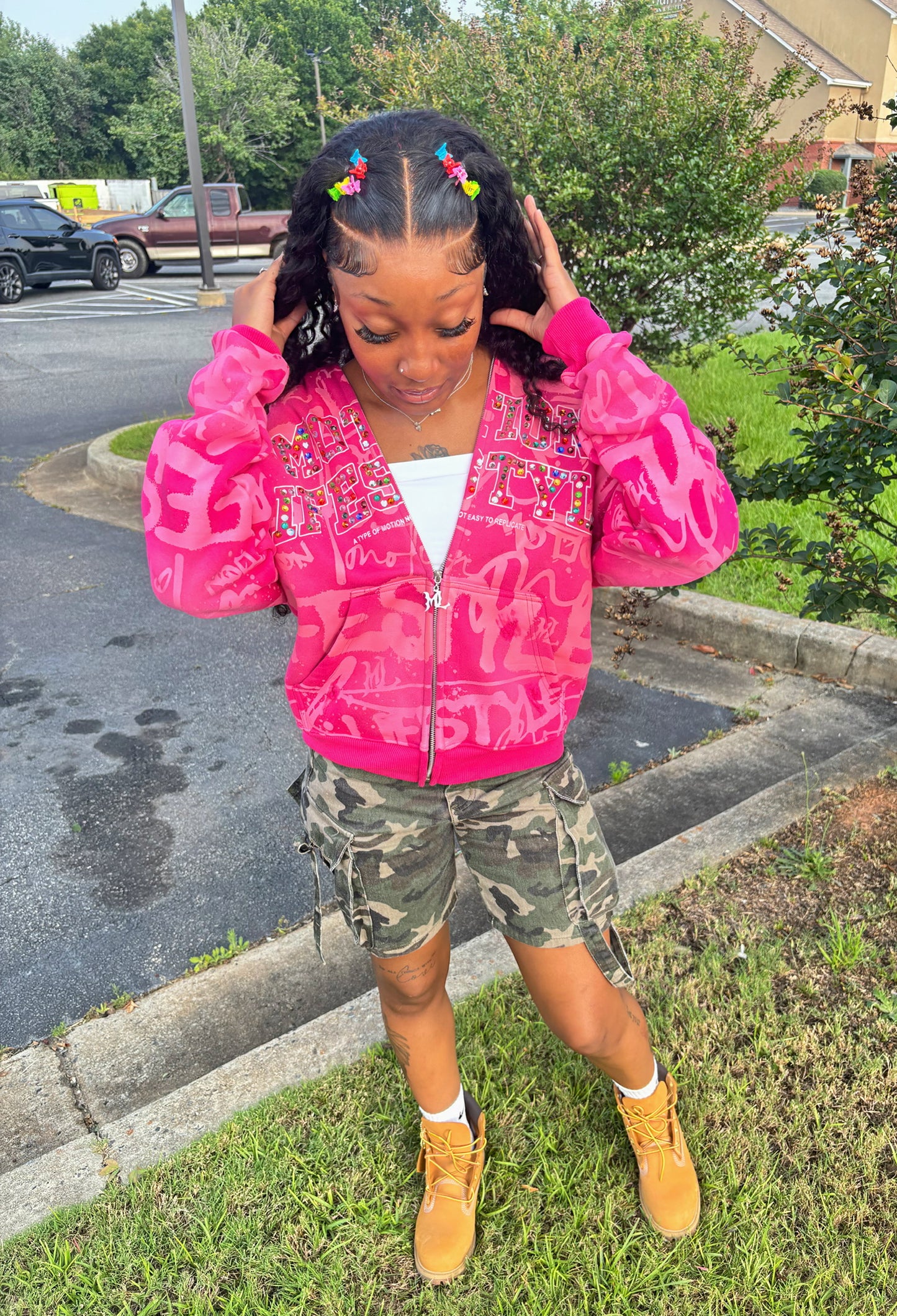 Pink "GRAILED GRAFFITI" Zip-Up