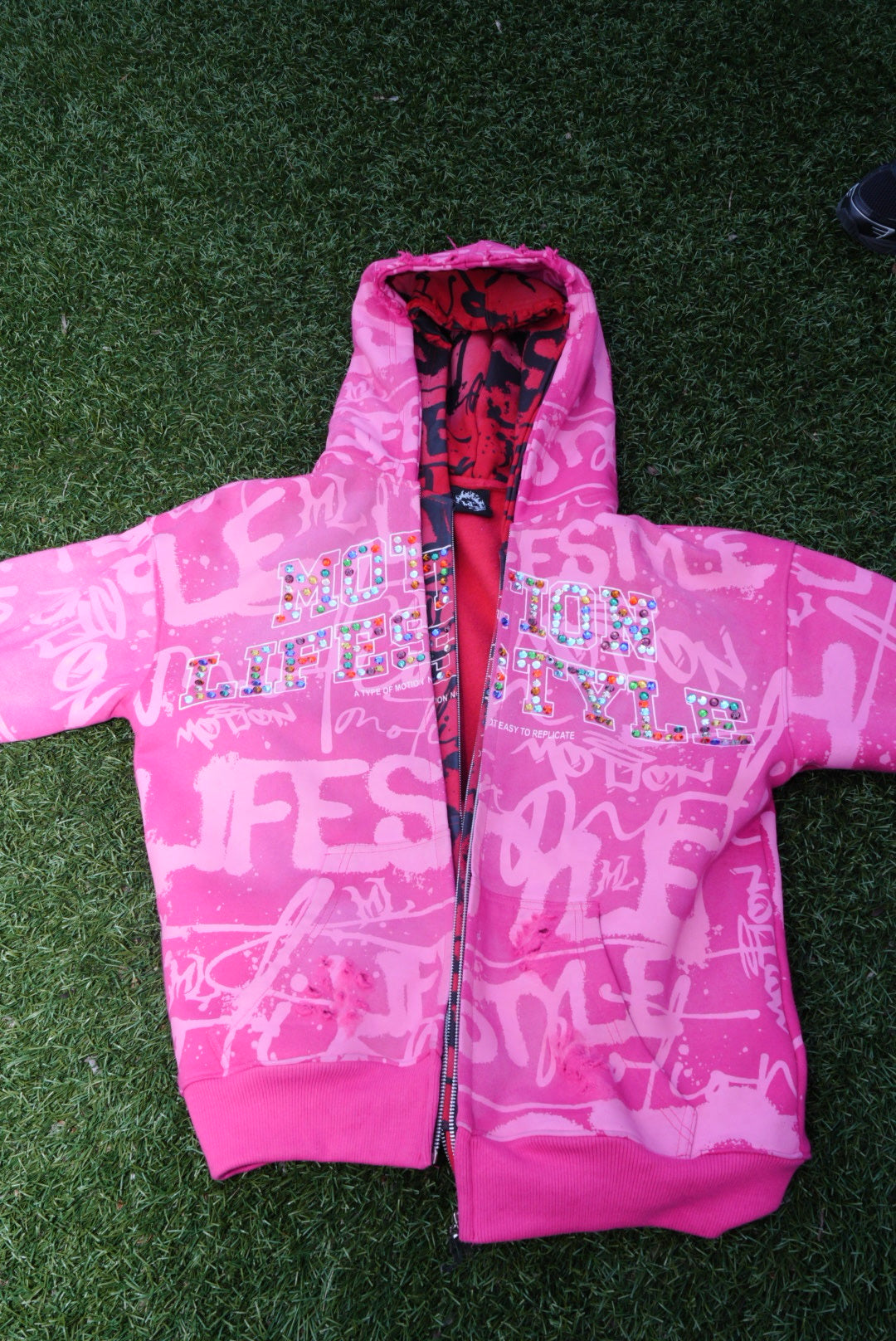 Pink "GRAILED GRAFFITI" Zip-Up