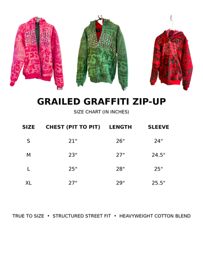 Red "GRAILED GRAFFITI" Zip-Up