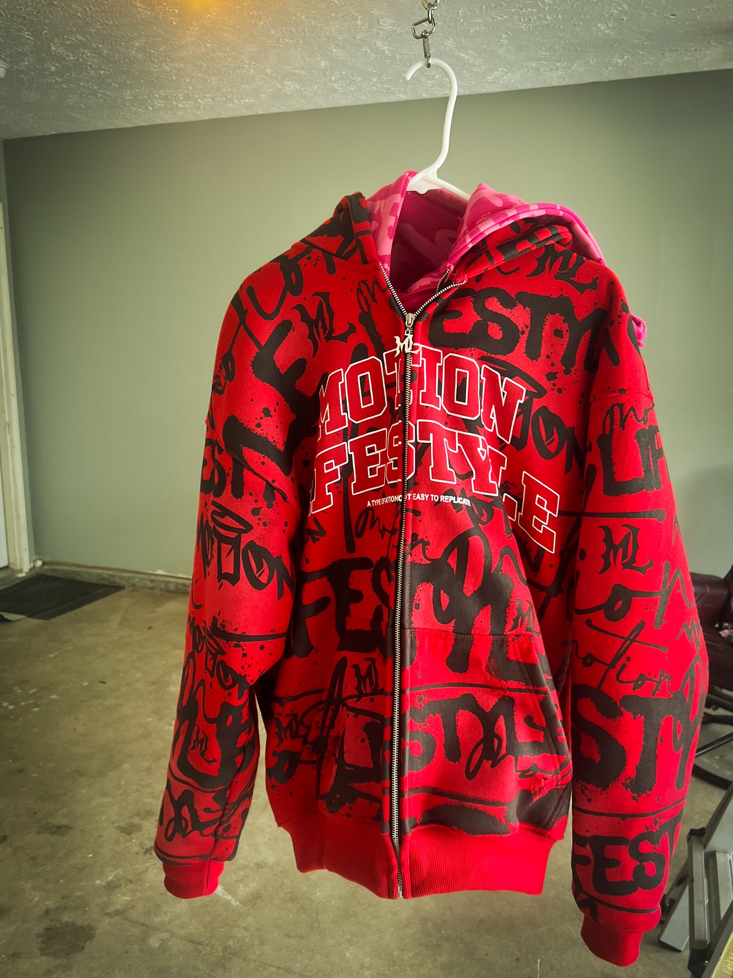 Red "GRAILED GRAFFITI" Zip-Up