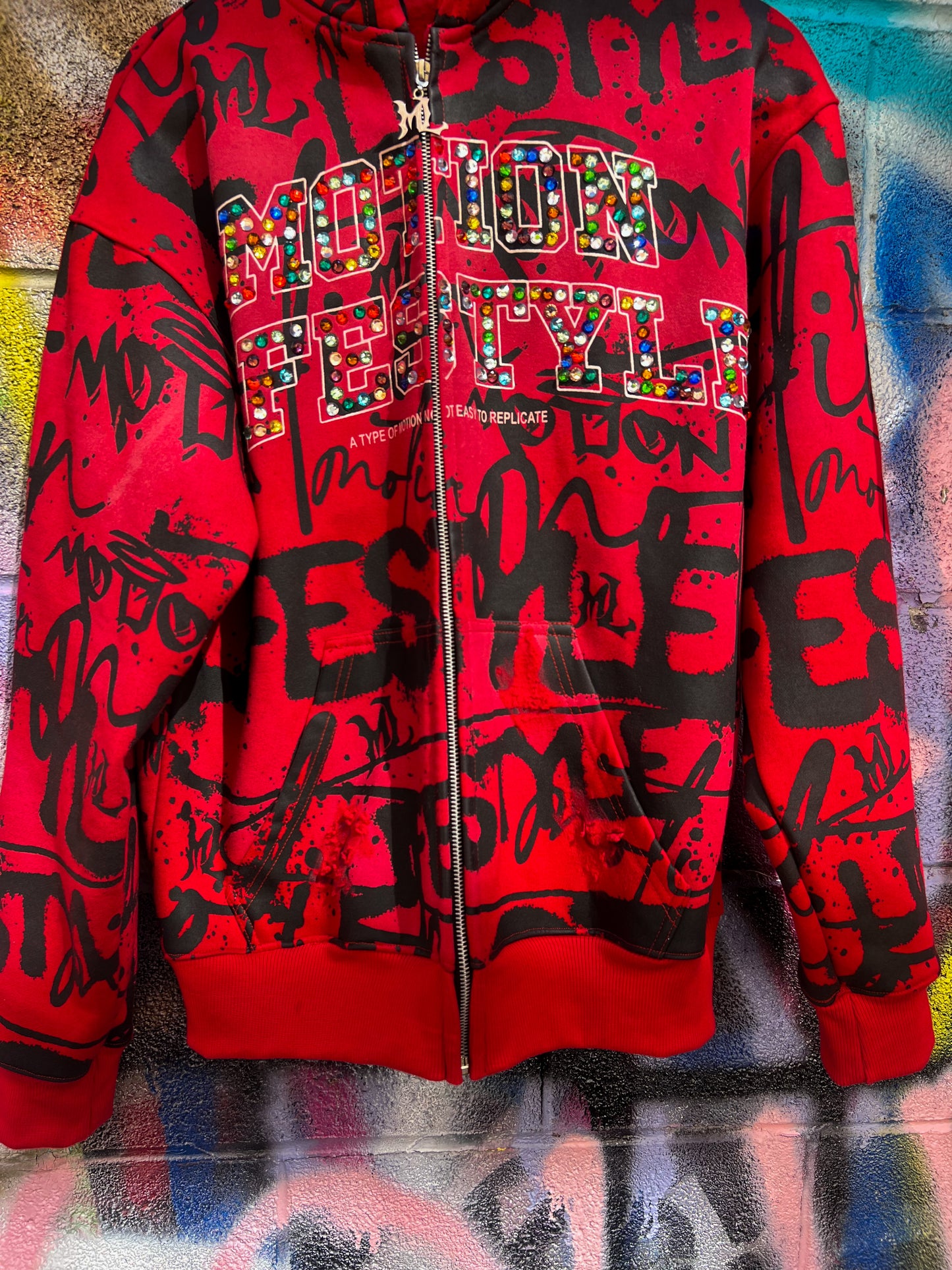 Red "GRAILED GRAFFITI" Zip-Up