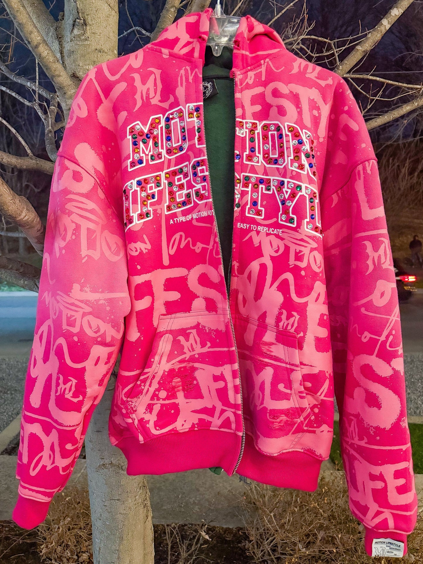 Pink "GRAILED GRAFFITI" Zip-Up