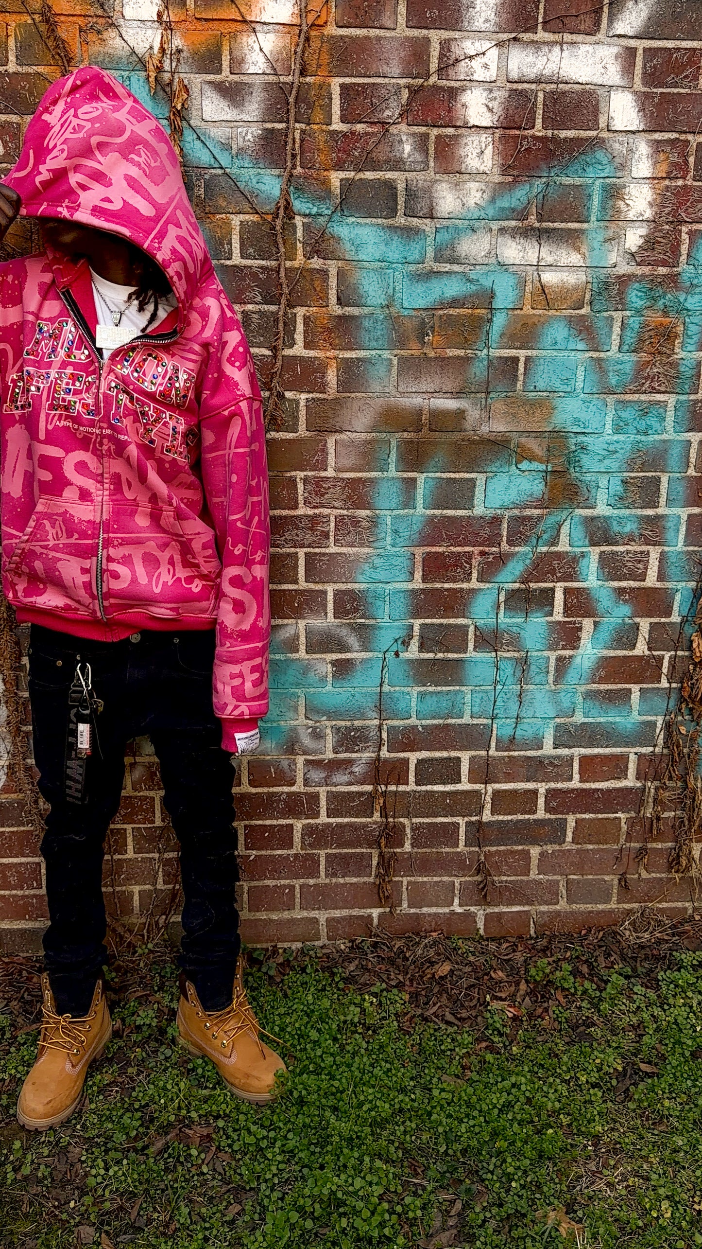 Pink "GRAILED GRAFFITI" Zip-Up
