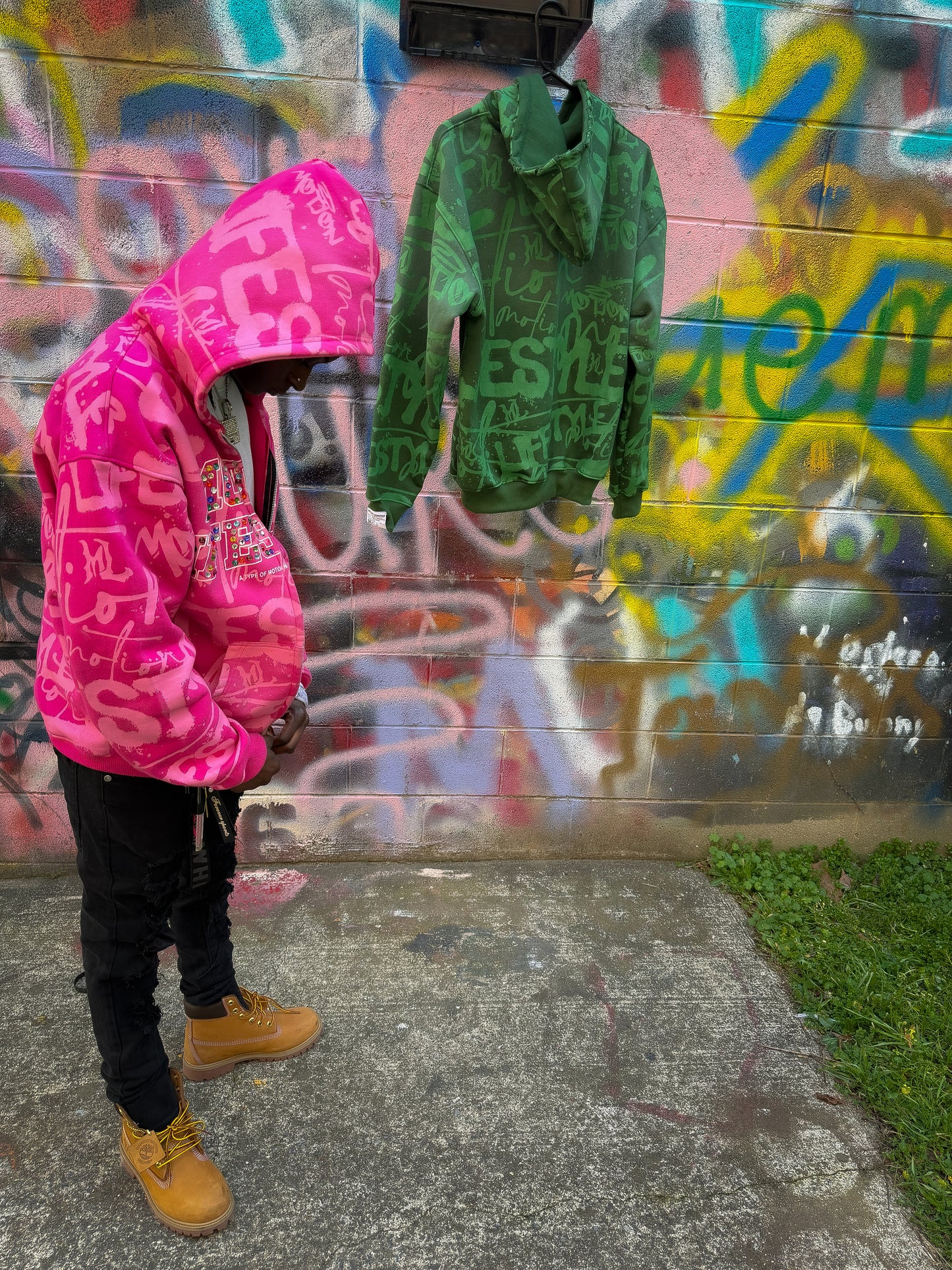 Pink "GRAILED GRAFFITI" Zip-Up