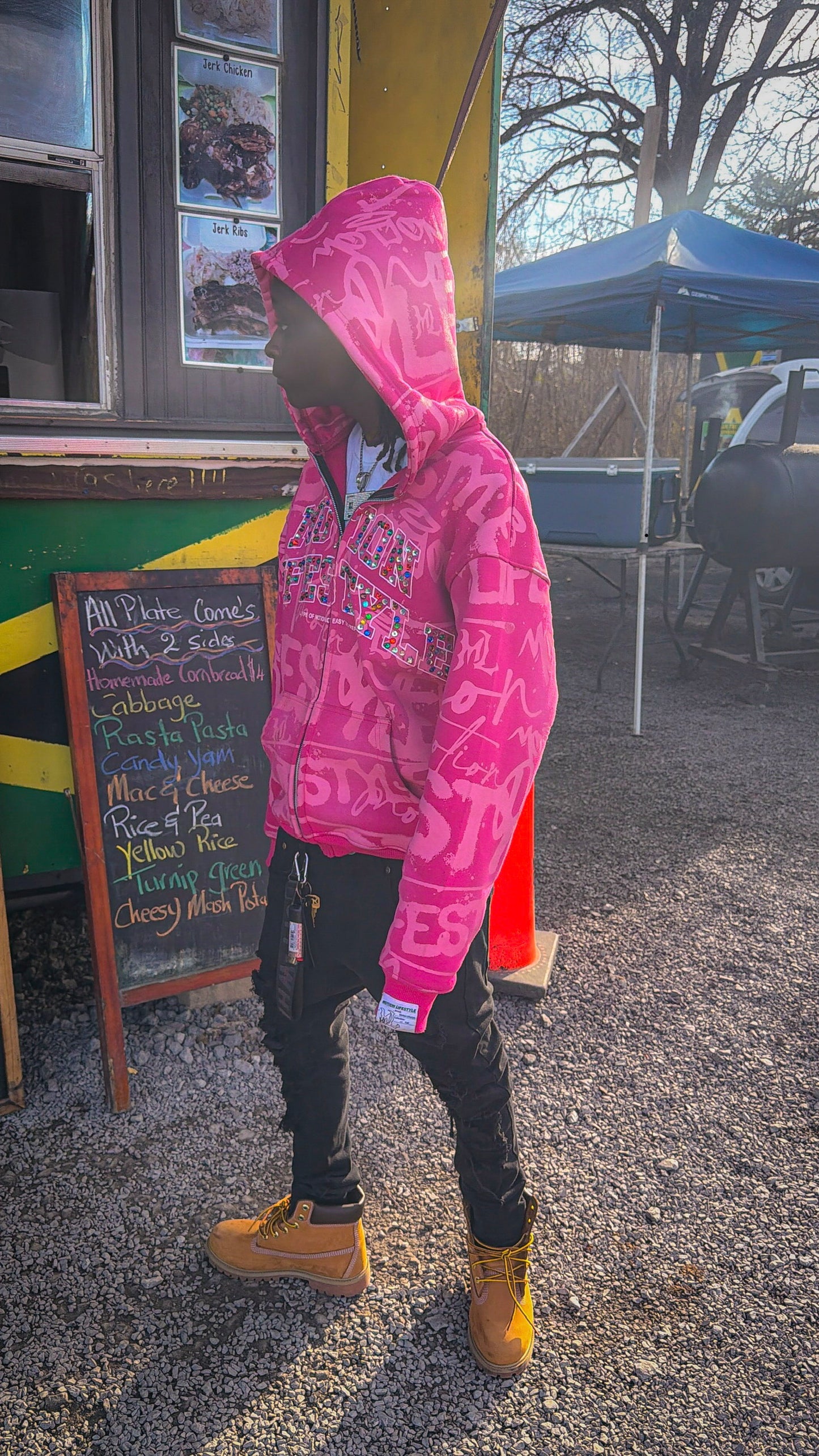 Pink "GRAILED GRAFFITI" Zip-Up