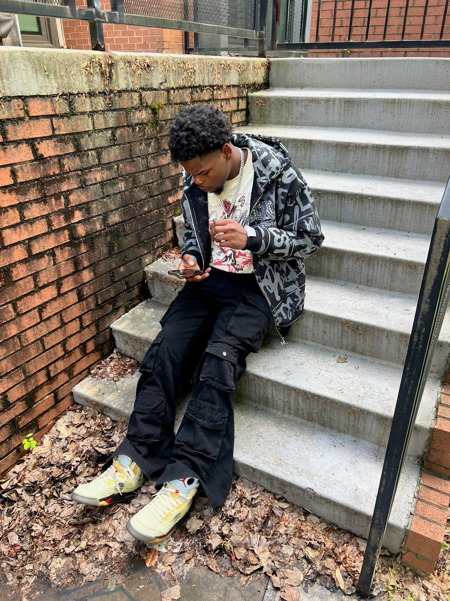 Black "GRAILED GRAFFITI" Zip-Up