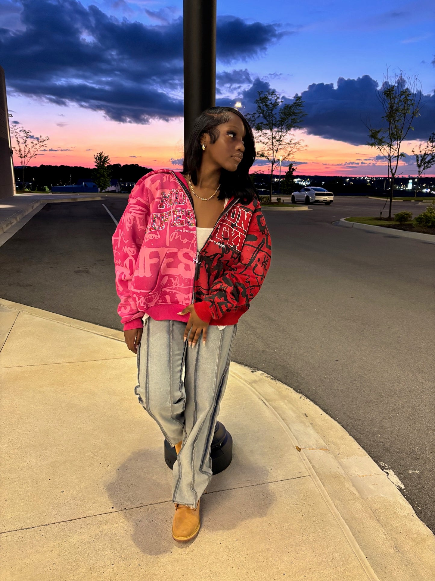 Pink "GRAILED GRAFFITI" Zip-Up